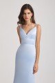 Spaghetti Straps Sheath V-Neck Satin Bridesmaid Dress UK