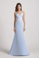 Spaghetti Straps Sheath V-Neck Satin Bridesmaid Dress UK