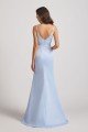 Spaghetti Straps Sheath V-Neck Satin Bridesmaid Dress UK