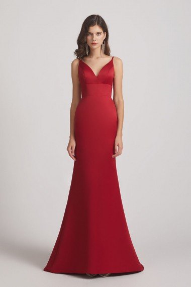 Sexy Spaghetti Straps V-Neck Fit and Flare Formal Gown UK