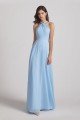 Floor Length Chiffon Bridesmaid Dress with Criss Cross Neckline UK