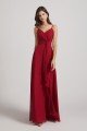 Spaghetti Straps V-Neck Waist-Tie Chiffon Bridesmaid Dress UK
