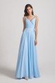 Spaghetti Straps V-Neck Faux Wrap Chiffon Maxi Dress UK