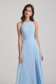 Halter Jewel Side Slit Chiffon Bridesmaid Dress UK