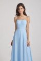 Spaghetti Straps Chiffon Split-side Long Bridesmaid Dress UK