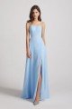 Spaghetti Straps Chiffon Split-side Long Bridesmaid Dress UK