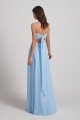Spaghetti Straps Chiffon Split-side Long Bridesmaid Dress UK