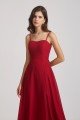 Spaghetti Straps Long Chiffon Bridesmaid Dress with Side Slit UK