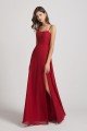 Spaghetti Straps Long Chiffon Bridesmaid Dress with Side Slit UK