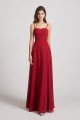 Spaghetti Straps Long Chiffon Bridesmaid Dress with Side Slit UK