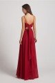 Spaghetti Straps Long Chiffon Bridesmaid Dress with Side Slit UK