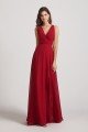 V-Neck Pleated Chiffon Criss-cross Straps Bridesmaid Dress UK