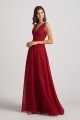 V-Neck Pleated Chiffon Criss-cross Straps Bridesmaid Dress UK
