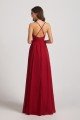 V-Neck Pleated Chiffon Criss-cross Straps Bridesmaid Dress UK