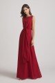 Boat Neckline Bridesmaid Dress with Waist Tie and Back Keyhole UK