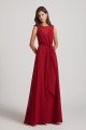 Boat Neckline Bridesmaid Dress with Waist Tie and Back Keyhole UK