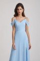 Light Sky Blue A-Line Cold Shoulder Chiffon Bridesmaid Dress UK