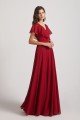 Ruffle Neckline Pleated Chiffon A-Line Bridesmaid Dress UK
