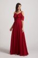 Cold Shoulder Chiffon Long Flowy Bridesmaid Dress UK