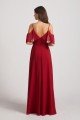 Cold Shoulder Chiffon Long Flowy Bridesmaid Dress UK