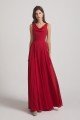Long Sleeveless Cowl Chiffon A-line Bridesmaid Dress UK
