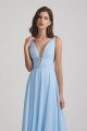 Deep V-Neck Chiffon Bridesmaid Dress with Low Cut V Back UK
