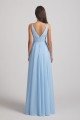 Deep V-Neck Chiffon Bridesmaid Dress with Low Cut V Back UK