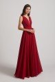 V-Neck Crinkle Sleeveless Chiffon Bridesmaid Dress UK