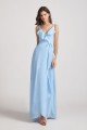 Maxi Wrap Singlet Bridesmaid Dress with Tie Detail and Frills UK