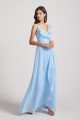 Maxi Wrap Singlet Bridesmaid Dress with Tie Detail and Frills UK