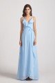 Maxi Wrap Singlet Bridesmaid Dress with Tie Detail and Frills UK
