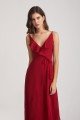 Spaghetti Straps Asymmetrical Frilled Wrap Bridesmaid Dress UK