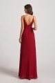 Spaghetti Straps Asymmetrical Frilled Wrap Bridesmaid Dress UK