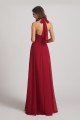 Backless High Neck Halter Chiffon Maxi Dress UK