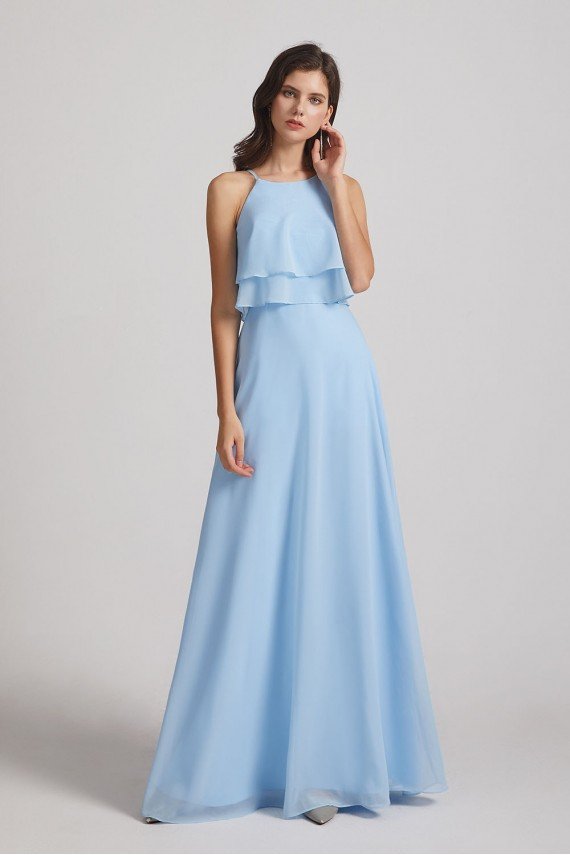 Jewel Ruffle Tiered Sleeveless Chiffon Maxi Dress UK
