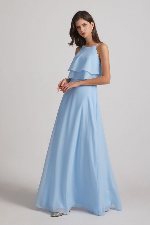 Jewel Ruffle Tiered Sleeveless Chiffon Maxi Dress UK