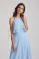 Jewel Ruffle Tiered Sleeveless Chiffon Maxi Dress UK