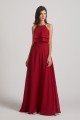 A-line Chiffon Jewel Flounced Top Bridesmaid Dress UK