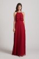 A-line Chiffon Jewel Flounced Top Bridesmaid Dress UK