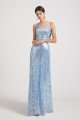 Spaghetti Straps V-Neck Backless Sequin Bridesmaid Dress UK