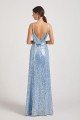 Spaghetti Straps V-Neck Backless Sequin Bridesmaid Dress UK