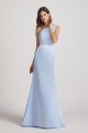One Shoulder Satin Sheath Long Bridesmaid Dress with Open Back UK