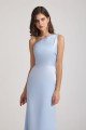 One Shoulder Satin Sheath Long Bridesmaid Dress with Open Back UK