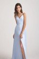 V-Neck Spaghetti Straps Sexy Bridesmaid Dress with Front Slit UK