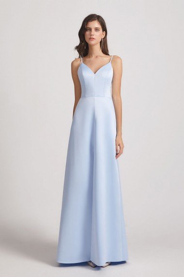 V-Neck Spaghetti Straps Sexy Bridesmaid Dress with Front Slit UK
