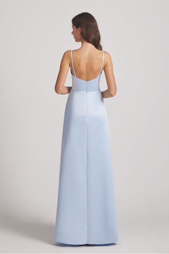 V-Neck Spaghetti Straps Sexy Bridesmaid Dress with Front Slit UK