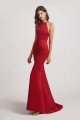 Satin Halter Criss-Cross Back Trumpet Bridesmaid Dress UK