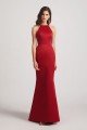 Satin Halter Criss-Cross Back Trumpet Bridesmaid Dress UK