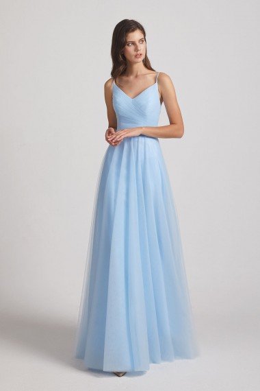 Floor Length Tulle Formal Dress with Spaghetti Straps UK