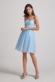 Strapless Sweetheart Blue Short Tulle Bridesmaid Dress UK
